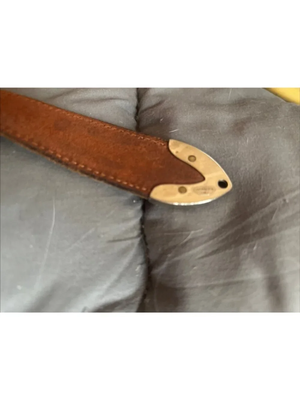 Nautica Mens Brown Genuine Leather Belt 40 Made in Italy Silver Buckle 93700
